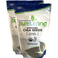 Pure Living - Organic Sprouted Chia Seeds, 2 Packs - 8 Ounce Each