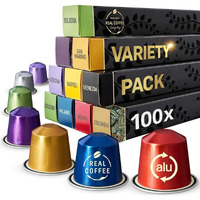 Mixed Variety Pack For Nespresso | 100 Test Winning Aluminum Capsules | 8 Distinctive Italian Flavors | 100% Nespresso Compatible Pods