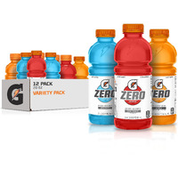 Gatorade G Zero Thirst Quencher, 3 Flavor Variety Pack, 20Oz Bottles (12 Pack)