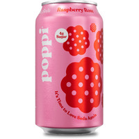 Poppi Sparkling Prebiotic Soda, Beverages W/Apple Cider Vinegar, Seltzer Water & Fruit Juice, Raspberry Rose, 12Oz (12 Pack) (Packaging May Vary)