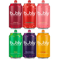 Bubly Sparkling Water, 6 Flavor Variety Pack (Blackberry, Lime, Cherry, Grapefruit, Strawberry, Mango), Zero Sugar & Zero Calories, Seltzer Water, 12 Fl Oz Cans (Pack Of 18)