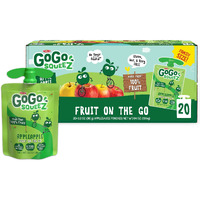 Gogo Squeez Fruit On The Go, Apple Apple, 3.2 Oz (Pack Of 20), Unsweetened Fruit Snacks For Kids, Gluten Free, Nut Free And Dairy Free, Recloseable Cap, Bpa Free Pouches