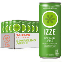 Izze Sparkling Juice, Apple, No Added Sugars, No Preservatives, Non-Gmo, 8.4 Fl Oz Can (Pack Of 24)