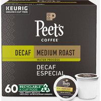 Peet's Coffee, Medium Roast Decaffeinated Coffee K-Cup Pods For Keurig Brewers - Decaf Especial 60 Count (6 Boxes Of 10 K-Cup Pods)