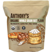 Anthony's Organic Whole Grain Oat Flour, 4 Lb, Gluten Free, Non Gmo, Non Irradiated, Finely Ground, Vegan