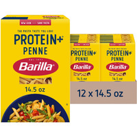 Barilla Protein+ (Plus) Penne Pasta, 14.5 Ounce (Pack Of 12) - Plant Based Pasta - Made From Lentils, Chickpeas & Peas - Non-Gmo, Kosher Certified And Vegan