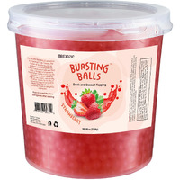 Strawberry Boba Pearls, Strawberry Popping Boba Bursting Boba, Strawberry Bubble Tapioca Pearls For Bubble Tea (Strawberry, 7 Lb 1 Pack)