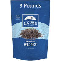 Thousand Lakes Minnesota Grown Wild Rice - 3 Pounds (48 Ounces) - Bulk Pouch | 100% Wild Rice | All Natural