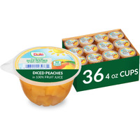 Dole Fruit Bowls Diced Peaches In 100% Juice Snacks, 4Oz 36 Total Cups, Gluten & Dairy Free, Bulk Lunch Snacks For Kids & Adults