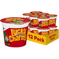 Lucky Charms Gluten Free Cereal With Marshmallows, Whole Grain Cereal In A Cup, Single Serve Cereal Cup, 1.7 Oz (Pack Of 12)