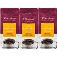 Teeccino Hazelnut Chicory Coffee Alternative - Ground Herbal Coffee Thats Prebiotic, Caffeine Free & Acid Free, Medium Roast, 11 Ounce (Pack Of 3)