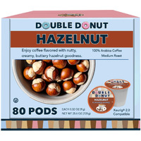 Hazelnut Coffee In Single Serve Coffee Pods For All Keurig Coffee K Cups Brewers, From Double Donut, 80 Cups