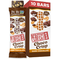Perfect Bar Choco Crisp, Dark Chocolate Nut Butter Protein Bar, Protein Snack, Gluten Free, Soy Free, Non Gmo, No Sugar Alcohols, 1.9 Ounce Bar, 10 Count