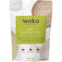 Waka Instant Green Tea Mix, Original - 100% Tea Leaves, No Additives, Unsweetened Tea Powder In Bulk Pouch - Easy Quick Hot And Iced Teas, Up To 200 Cups (4.5Oz)