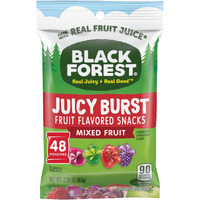 Black Forest Juicy Burst Fruit Snacks, Mixed Fruit, 2.25 Ounce Pouches (Pack Of 48)