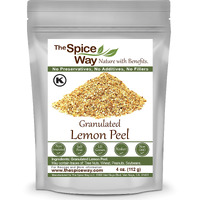 The Spice Way Lemon Peel - Granules (4 Oz) Zest And Rind Without Any Preservatives. Fresh Lemon Zest Or Dried Lemon Peel For Cooking, Baking And Tea