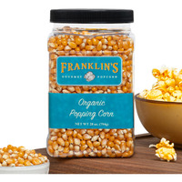 Franklins Gourmet Popcorn Organic Popcorn Kernels For Popping - 28Oz Tub - Made In Usa, Non-Gmo & All-Natural - Old Fashioned Unpopped Popcorn Kernels For Popcorn Machine