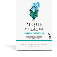 Pique Organic Mint Green Tea Crystals - Support Healthy Digestion, Immunity And Energy. Caffeinated Green Tea With Spearmint - 14 Single Serve Sticks (Pack Of 1)
