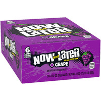 Now & Later Original Taffy Chews Candy, Grape, 6 Count, 0.93 Ounce Bar, Pack Of 24