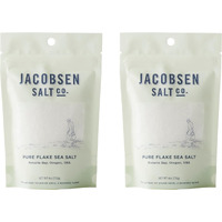 Jacobsen Salt Co. Pure Flake Sea Salt - Kosher Salt, Coarse, Non-Iodized Made In Usa, Non-Gmo, Steak Seasoning, Gourmet, Real Salt Flakes - 4Oz (2-Pack)