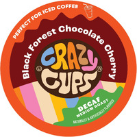 Crazy Cups Decaf Black Forest Chocolate Cherry Coffee Pods, Decaf Flavored Coffee Pods In Single Serve Cups Compatible With Keurig K Cups Machine, 22 Count
