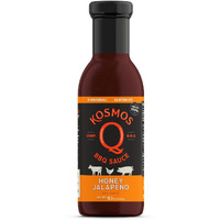 Kosmos Q Honey Jalapeno Bbq Sauce - 15.5 Oz Bottle For Bbq & Marinades W/ Sweet And Spicy Flavor - Thick Barbecue Sauce For Tender & Juicy Meat (Honey Jalapeno)