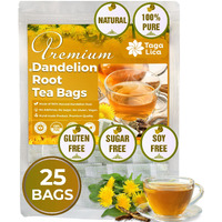 Tagalica, Premium 25 Dandelion Root Tea Bags, 100% Natural & Pure From Dandelion Root, Eco-Conscious Tea Bags, Dandelion Root Herbal Tea. No Sugar, No Caffeine, No Gluten, Vegan.