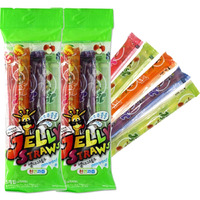 Jelly Straws Pack Of 2 - Jelly Noodles Gummies Peach Mango Blueberry Lychee Flavors