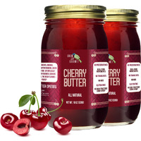 Green Jay Gourmet Cherry Butter - All-Natural, Gluten-Free Fruit Spread - Cherry Spread W/Vanilla & Spices - Gourmet Fruit Butter - No Corn Syrup, Preservatives Or Trans-Fats - 2 X 19 Ounces