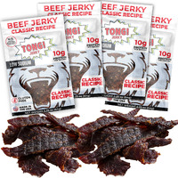 Tong Jerky Classic Flavor Beef Jerky Snacks 2.25 Oz (Pack Of 4) - Low-Sugar Jerky, Gluten-Free Beef Jerky, High Protein - People Choice Beef Jerky - Made With All-Natural Beef By Tong Jerky