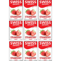 Swiss Imports Sugar Free Bonbons Hard Candy Drops, Strawberry, 1.4 Oz/40G Box, 9 Pack