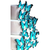 Edible Butterflies - Assorted Set Of 15 Turquoise - Cake Decorations, Cupcake Topper
