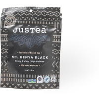 Justea Mt. Kenya Black | Loose Leaf Black Tea | Recyclable Refill Pouch | 40+ Cups (3.2Oz) | High Caffeine | Award-Winning | Fair Trade | Non-Gmo
