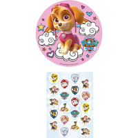 Dekozauber24 Paw Patrol Edible Cake Toppers 20Cm + 20X Cupcake Toppers For Children's Birthday Parties, Decorations Muffins Image Disc (Paw Patrol Nr. 6 Skye)