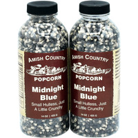 Amish Country Popcorn | 2-14 Oz Bottles | Midnight Blue Popcorn Kernels | Old Fashioned, Non-Gmo And Gluten Free (2-14 Oz Bottles)