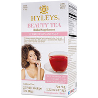 Hyleys Beauty Tea - Pomegranate Flavor - 25 Tea Bags - Rich In Biotin And Vitamin C - Healthy Skin And Nails