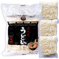 Unha's Japanese Sanuki Fresh Udon Noodles, Jumbo Style Chewy Noodles With No Soup, Quick And Easy, Individual Pack 22 Oz (200G/3Pack)