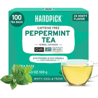 Handpick, Peppermint Tea, Eco-Conscious Tea Bags - 100 Count | Caffeine Free, Non-Gmo | Minty, Fresh & Cool Flavor | Direct From Source