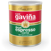 Caf   Gavia Decaf Espresso Roast Extra Fine Ground Coffee, 100% Arabica, 10 Oz Can