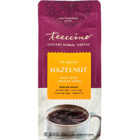 Teeccino Chicory Coffee Alternative - Hazelnut - Ground Herbal Coffee Thats Prebiotic, Caffeine Free & Acid Free, Medium Roast, 11 Ounce