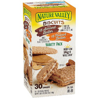 Nature Valley Biscuit Sandwich Variety, Almond Butter & Peanut Butter, 30 Count