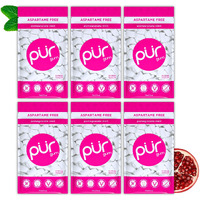 Pur Gum | Aspartame Free Chewing Gum | 100% Xylitol | Natural Pomegranate Mint Flavored Gum, 55 Pieces (Pack Of 6)