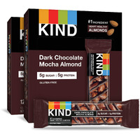 Kind Nut Bars, Dark Chocolate Mocha Almond, 1.4 Ounce, 24 Count, Gluten Free, 5G Sugar, 5G Protein