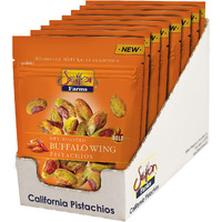 Setton Farms Pistachios, Buffalo Wing Bold Flavor Naturally Seasoned No Shell Pistachio Nuts, Gluten Free, Vegan, Kosher, 5 Oz, Pack Of 8, 5 Ounce (Pack Of 8)