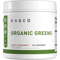 Kaged Organic Greens Superfood Powder | Outlive100 Apple Cinnamon | Supergreens | Apple Cider Vinegar | Ashwagandha | 30 Servings