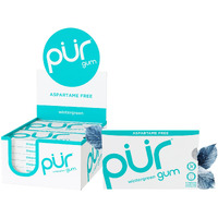Pur Gum | Aspartame Free Chewing Gum | 100% Xylitol | Natural Wintergreen Flavored Gum, 9 Pieces (Pack Of 12)