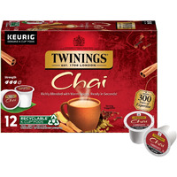 Twinings Chai Black Tea K-Cup Pods For Keurig, 12 Count (Pack Of 6), Naturally Sweet, Savoury Spice Flavour, Caffeinated, Enjoy Hot Or Iced