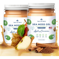 Trueseamoss Wildcrafted Irish Sea Moss Gel - Made With Dried Seaweed & Fresh Sea Vegetables, Seamoss - Made In Usa (Apple/Cinnamon, Pack Of 2)