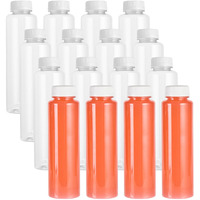 Restaurantware 12 Ounce Juice Bottles 100 Empty Plastic Bottles - Recyclable With Safety Cap Clear Plastic Juice Containers For Juicing For Milk Tea And Other Beverages