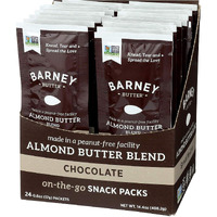 Barney Butter Almond Butter Snack Packs, Chocolate, 0.6 Ounce (Pack Of 24), Skin-Free Almonds, Non-Gmo, Gluten Free, Keto, Paleo, Vegan